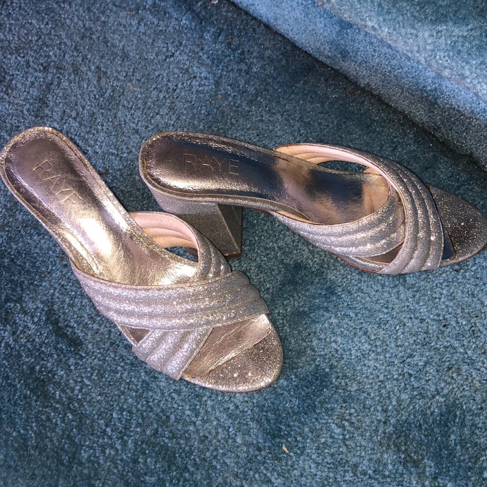 Raye Sparkle Leather Open Mules